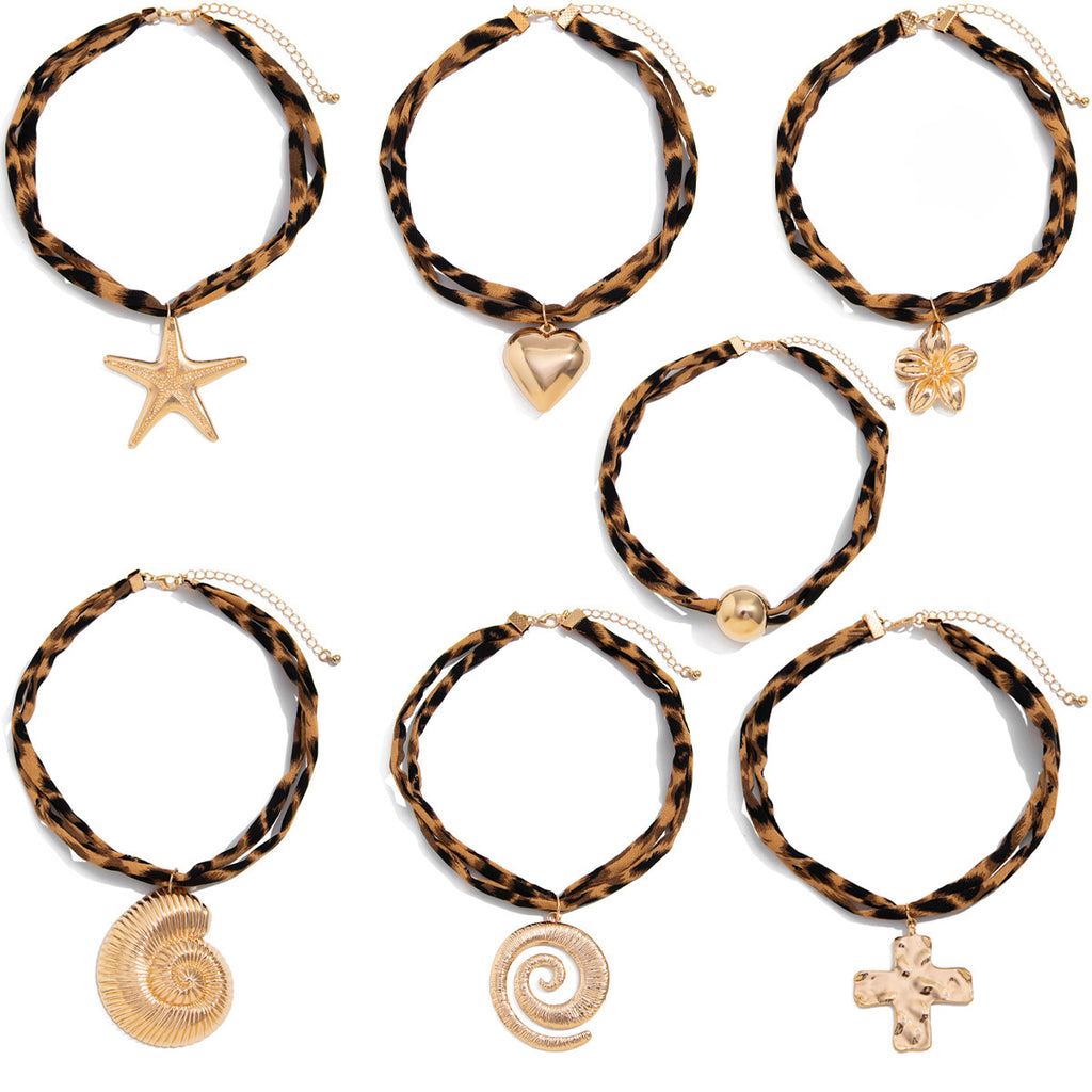 Conch Starfish Pendant Necklace Clavicle Necklace