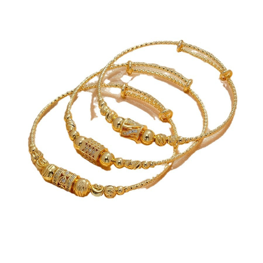 Round Spherical African Arabic Gold Women's Bracelet
